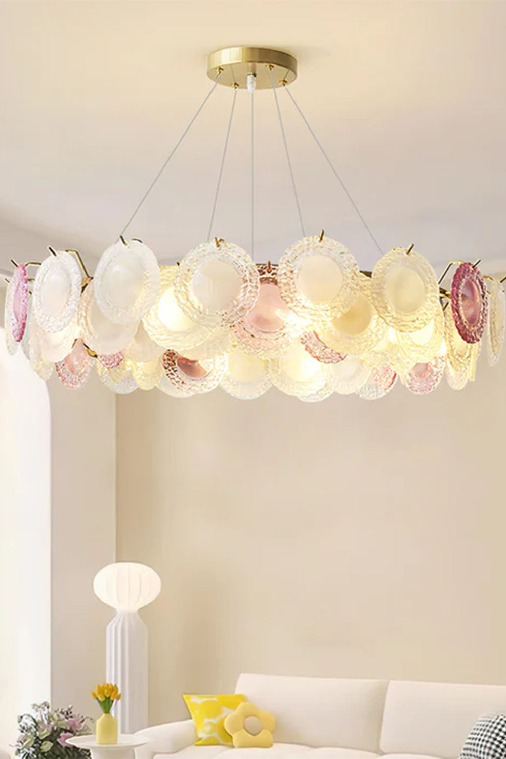 Vistosi-Style Glass Disc Chandelie
