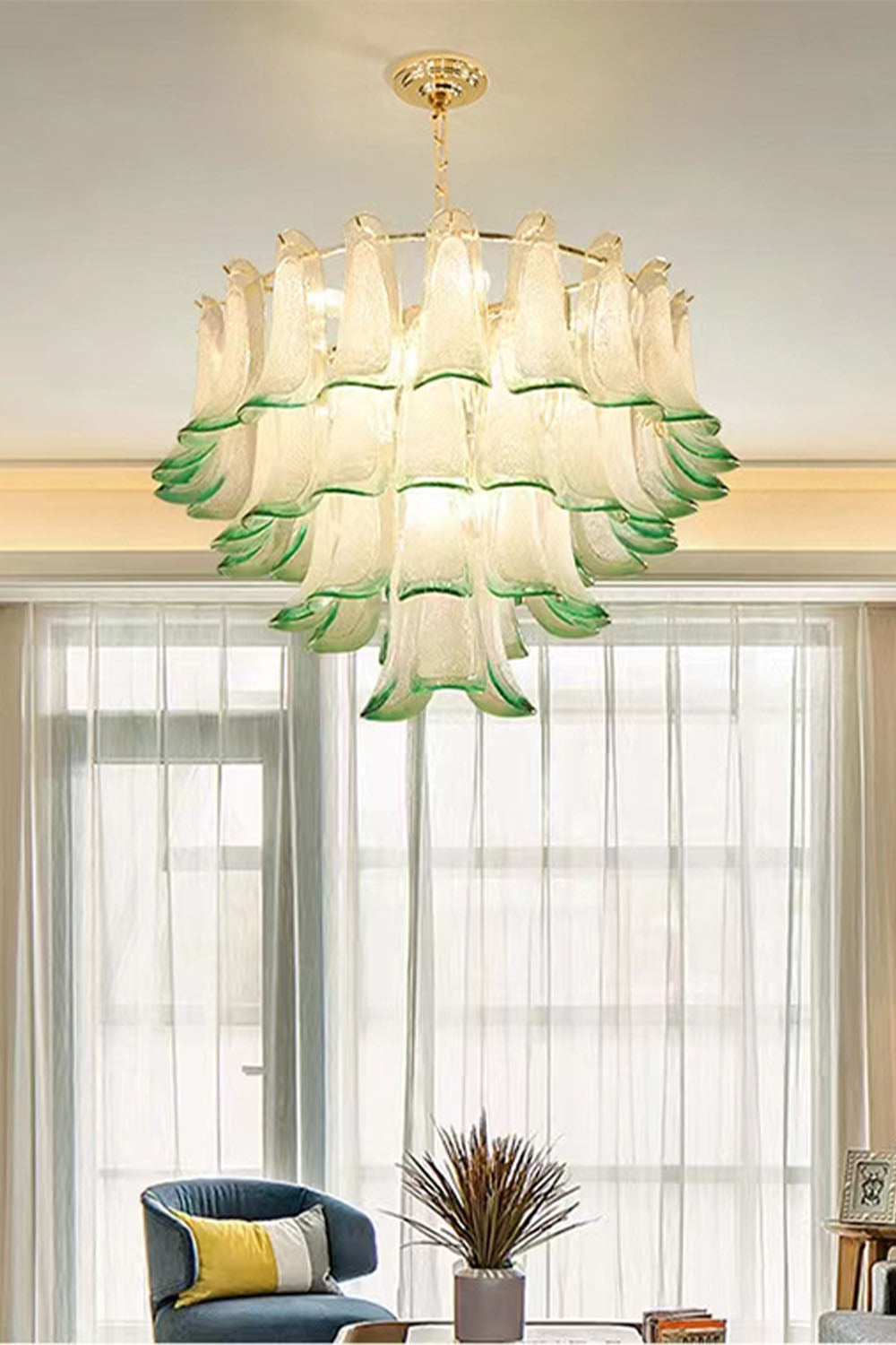 Vistosi-Style Glass Petal Chandelier