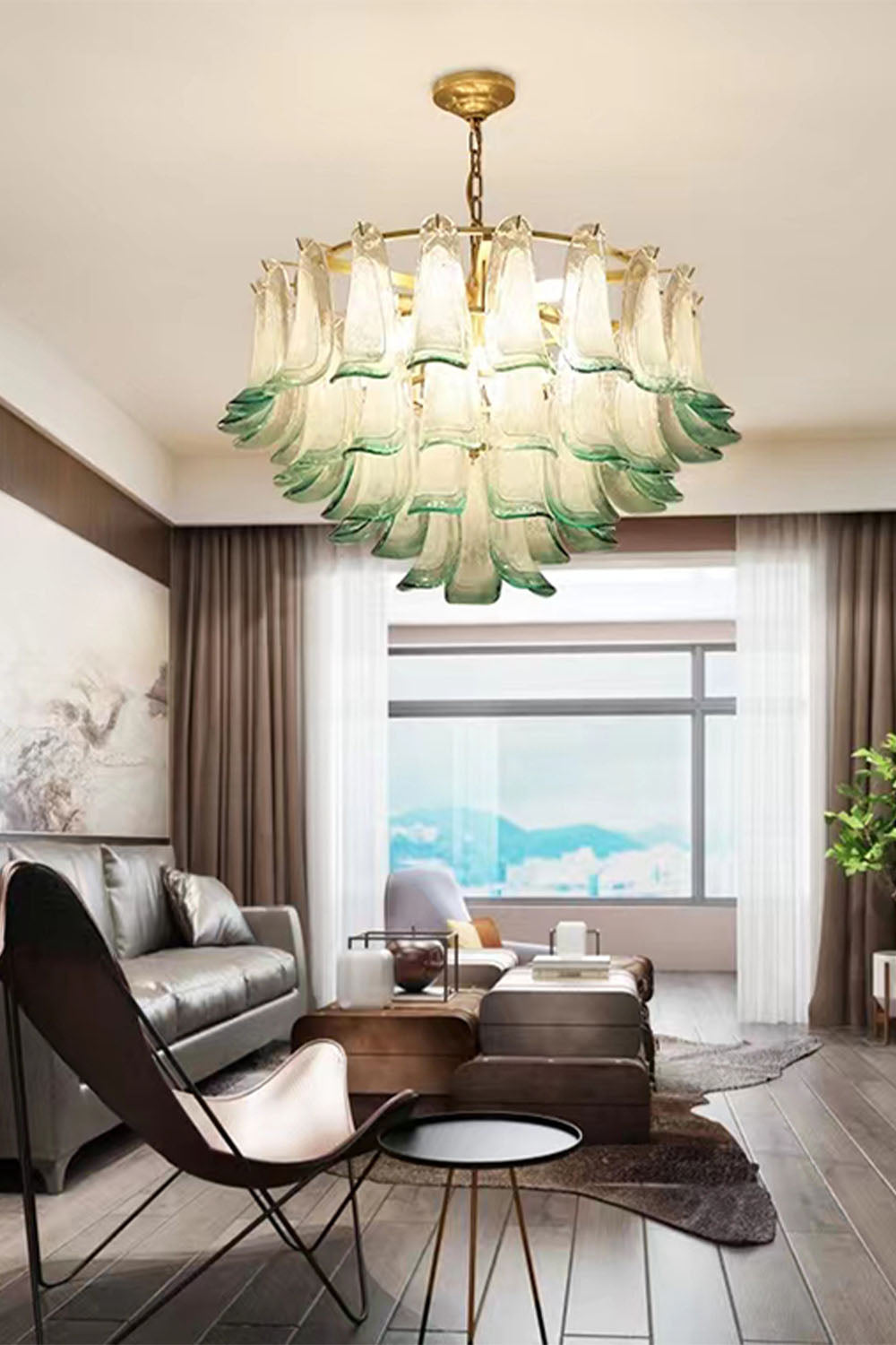 Vistosi-Style Glass Petal Chandelier