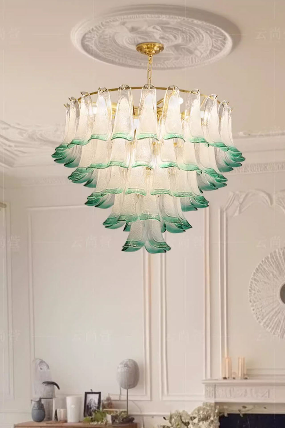 Vistosi-Style Glass Petal Chandelier