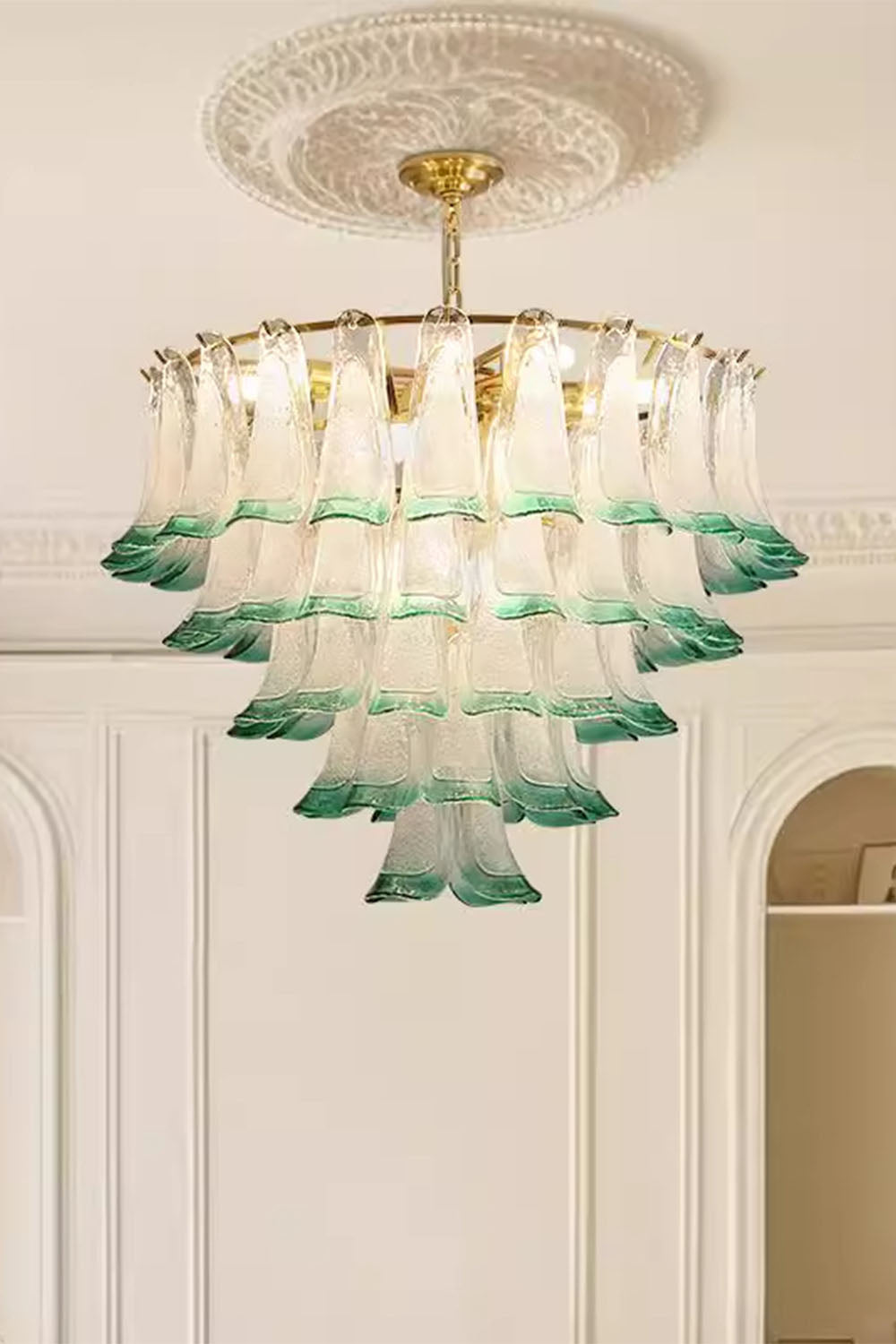 Vistosi-Style Glass Petal Chandelier