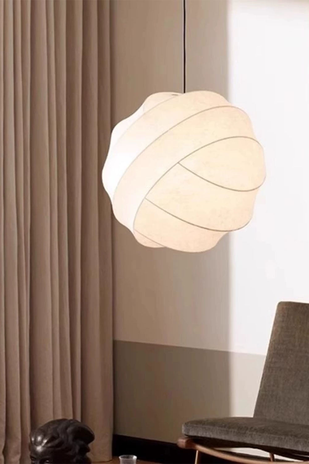 Wabi-Sabi Cocoon Shadow Pendant Light