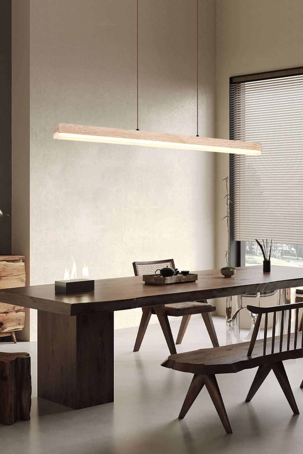 Wabi-sabi Minimalist Long Chandelier