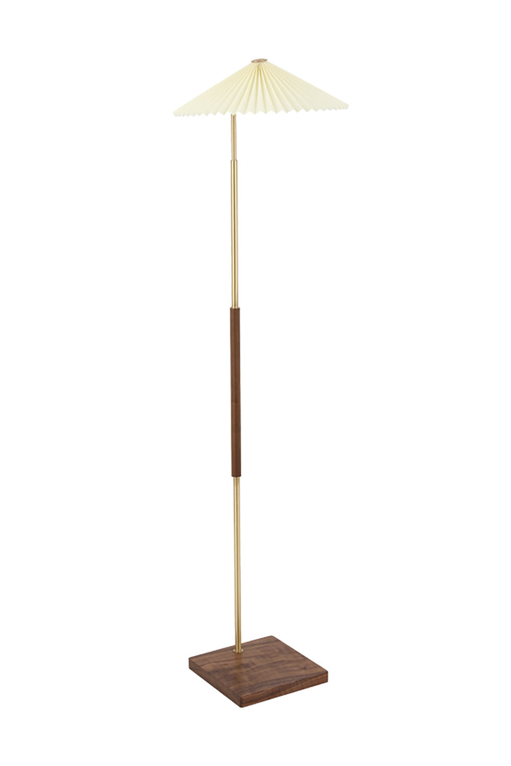 Walnut Brass Floor Lamp