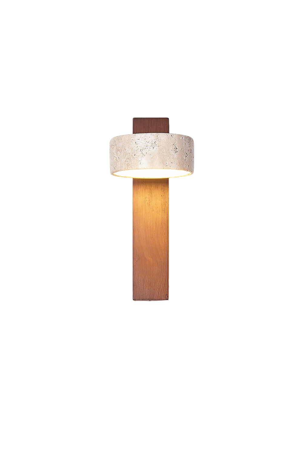 Walnut Wood Travertine Beam Wall Sconce