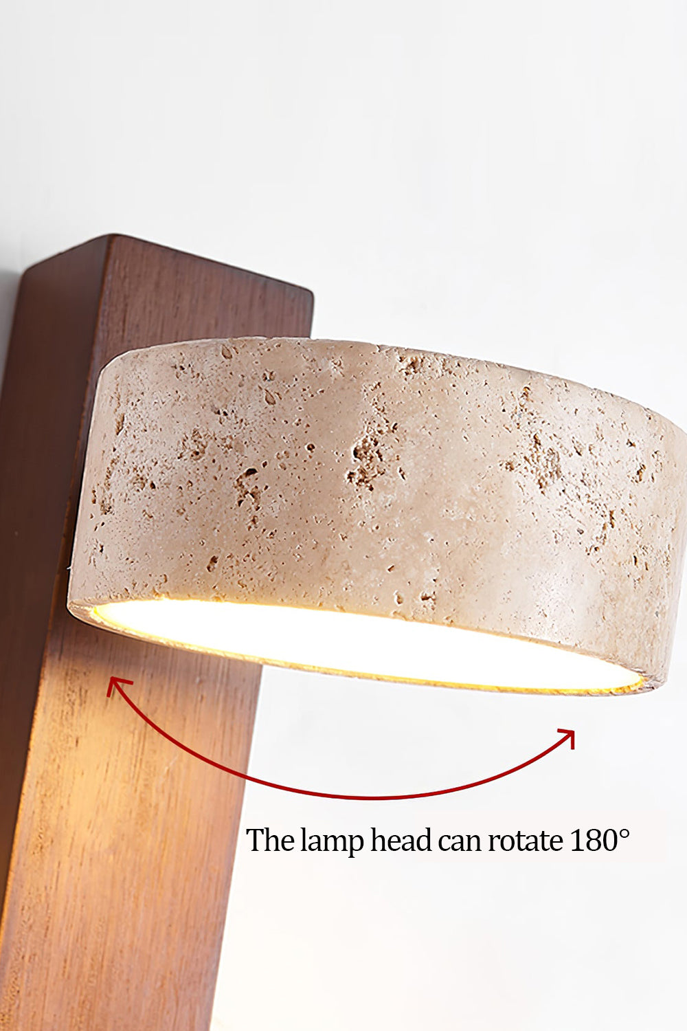 Walnut Wood Travertine Beam Wall Sconce