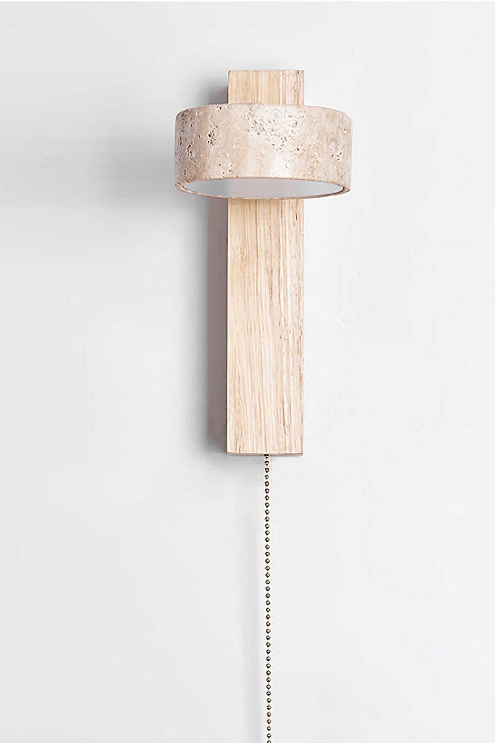 Walnut Wood Travertine Beam Wall Sconce