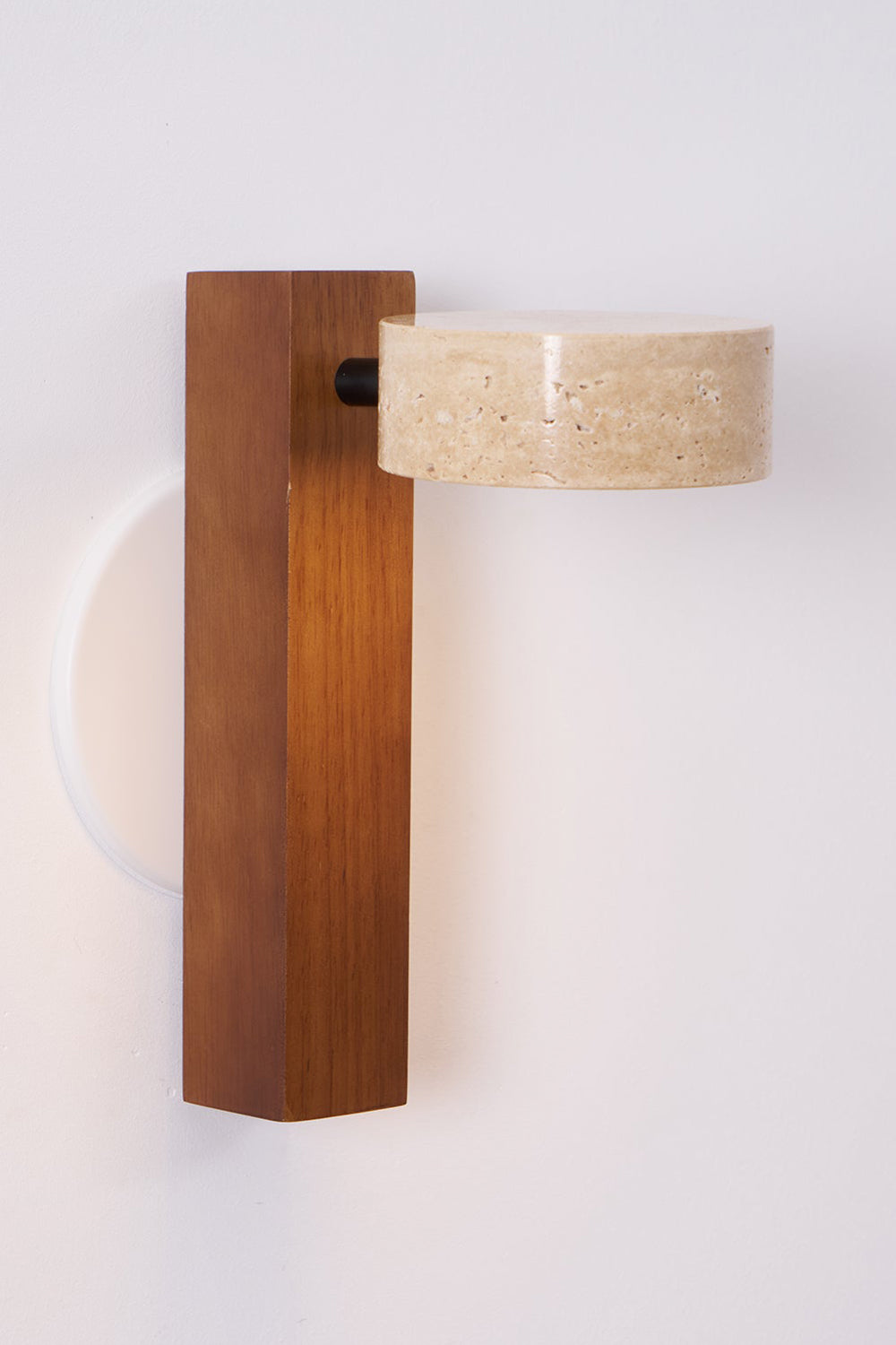 Walnut Wood Travertine Beam Wall Sconce