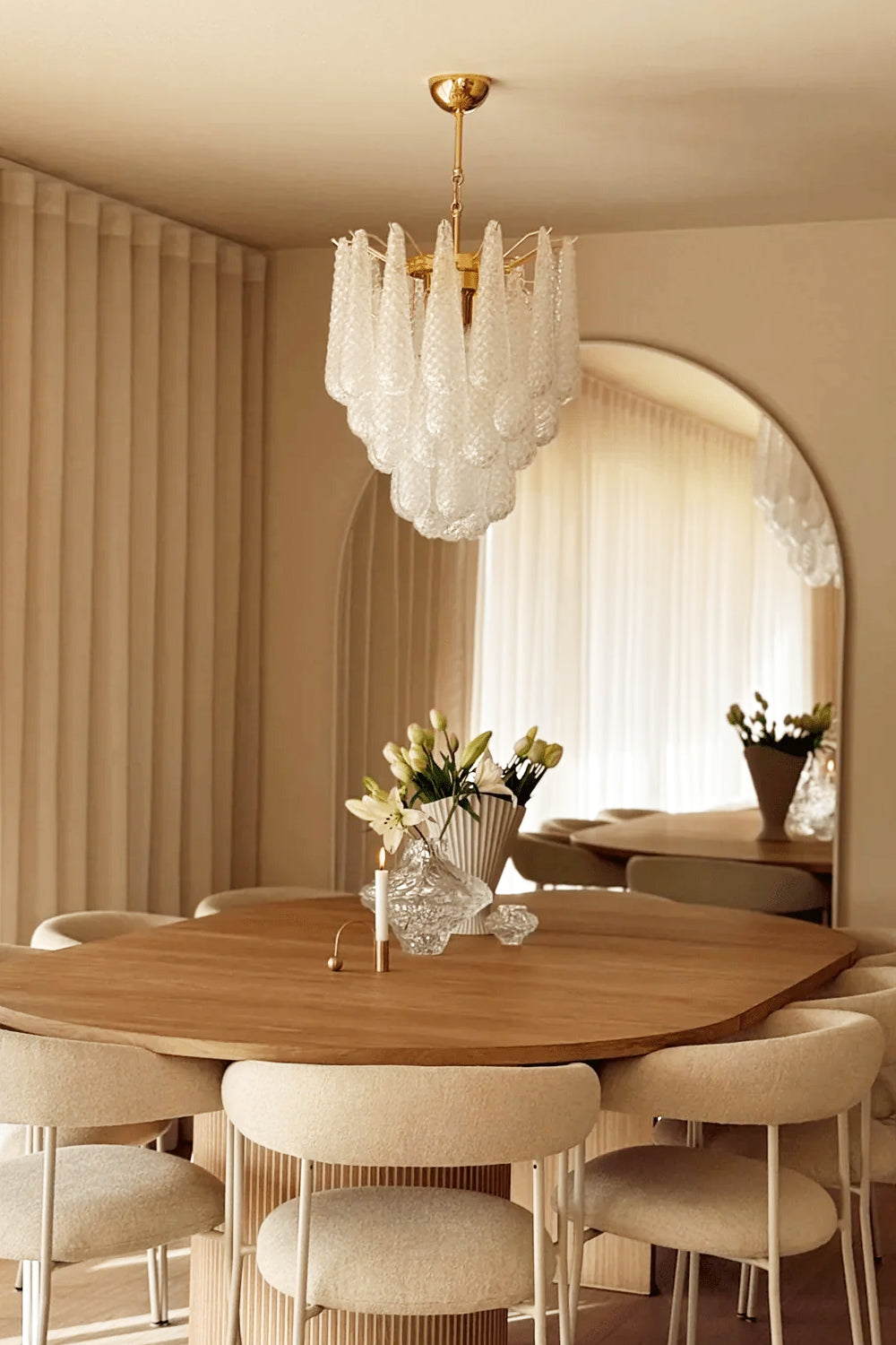 Water Drop Petal Murano Glass Chandelier