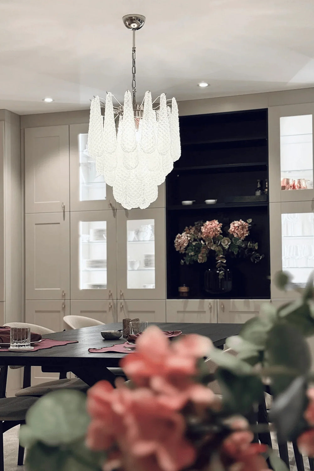 Water Drop Petal Murano Glass Chandelier