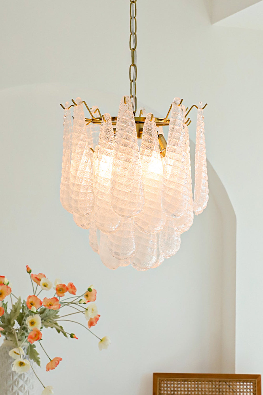 Water Drop Petal Murano Glass Chandelier