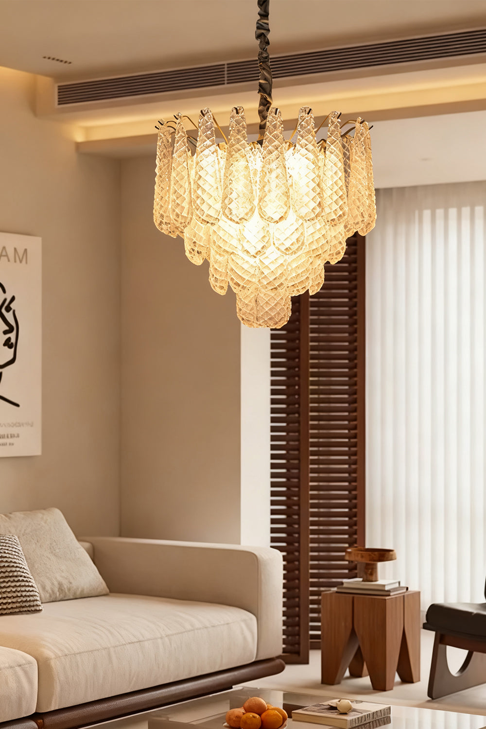 Water Drop Petal Murano Glass Chandelier