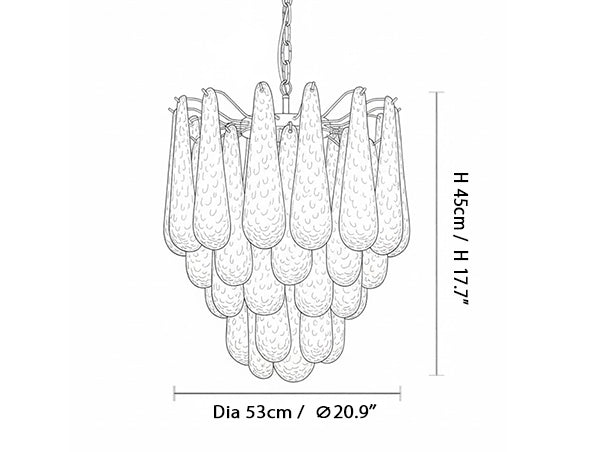 Water Drop Petal Murano Glass Chandelier