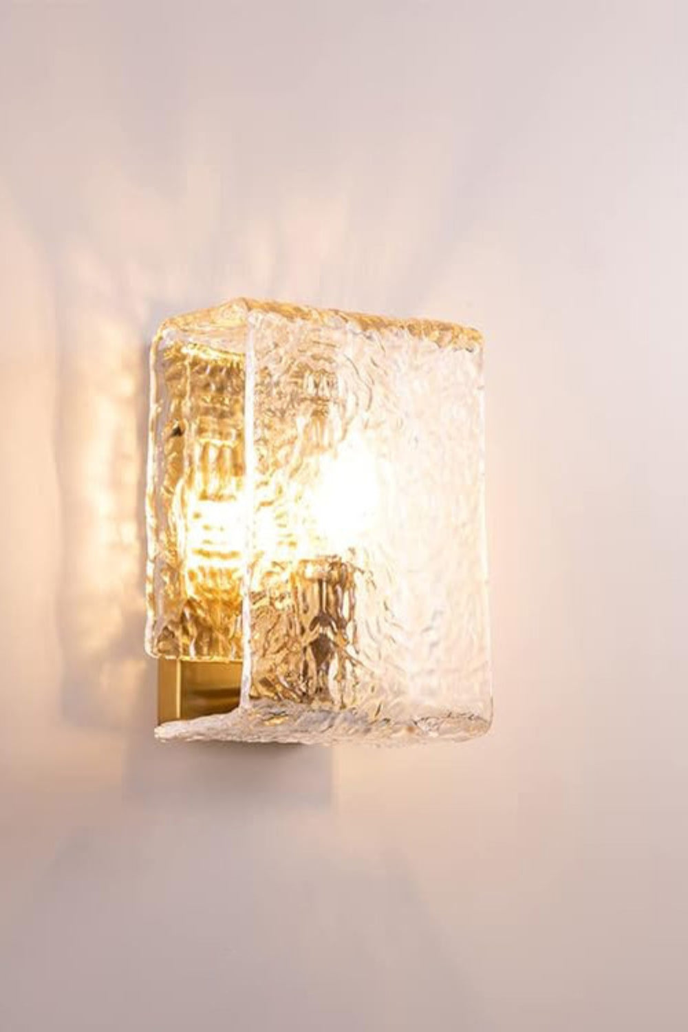 Water Pattern Glass Square Wall Sconce Lamp - SamuLighting