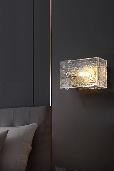 Water Pattern Glass Square Wall Sconce Lamp - SamuLighting