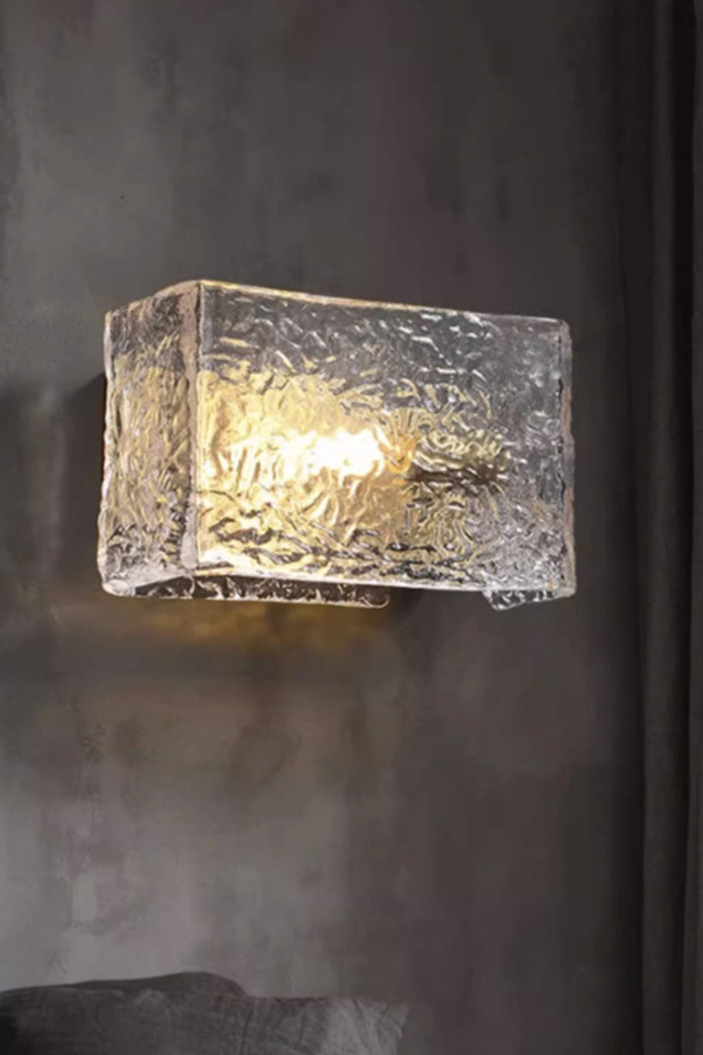 Water Pattern Glass Square Wall Sconce Lamp - SamuLighting