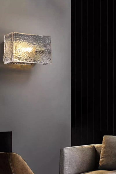Water Pattern Glass Square Wall Sconce Lamp - SamuLighting