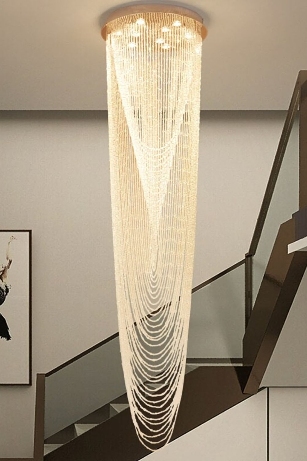 Waterfall Beaded Curtain Crystal Chandelier - SamuLighting