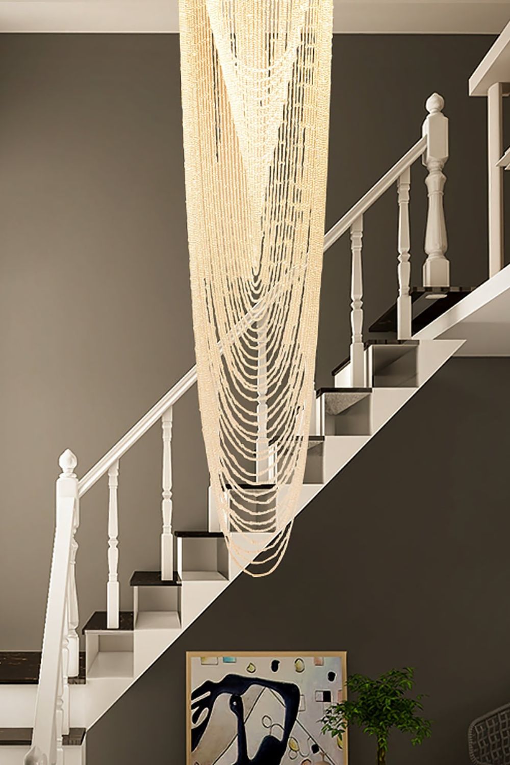 Waterfall Beaded Curtain Crystal Chandelier - SamuLighting