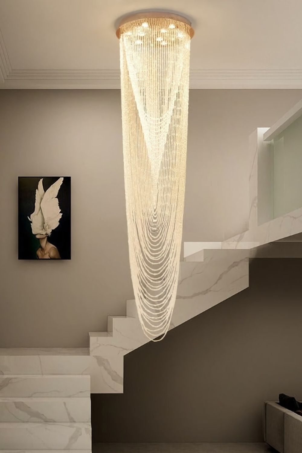 Waterfall Beaded Curtain Crystal Chandelier - SamuLighting