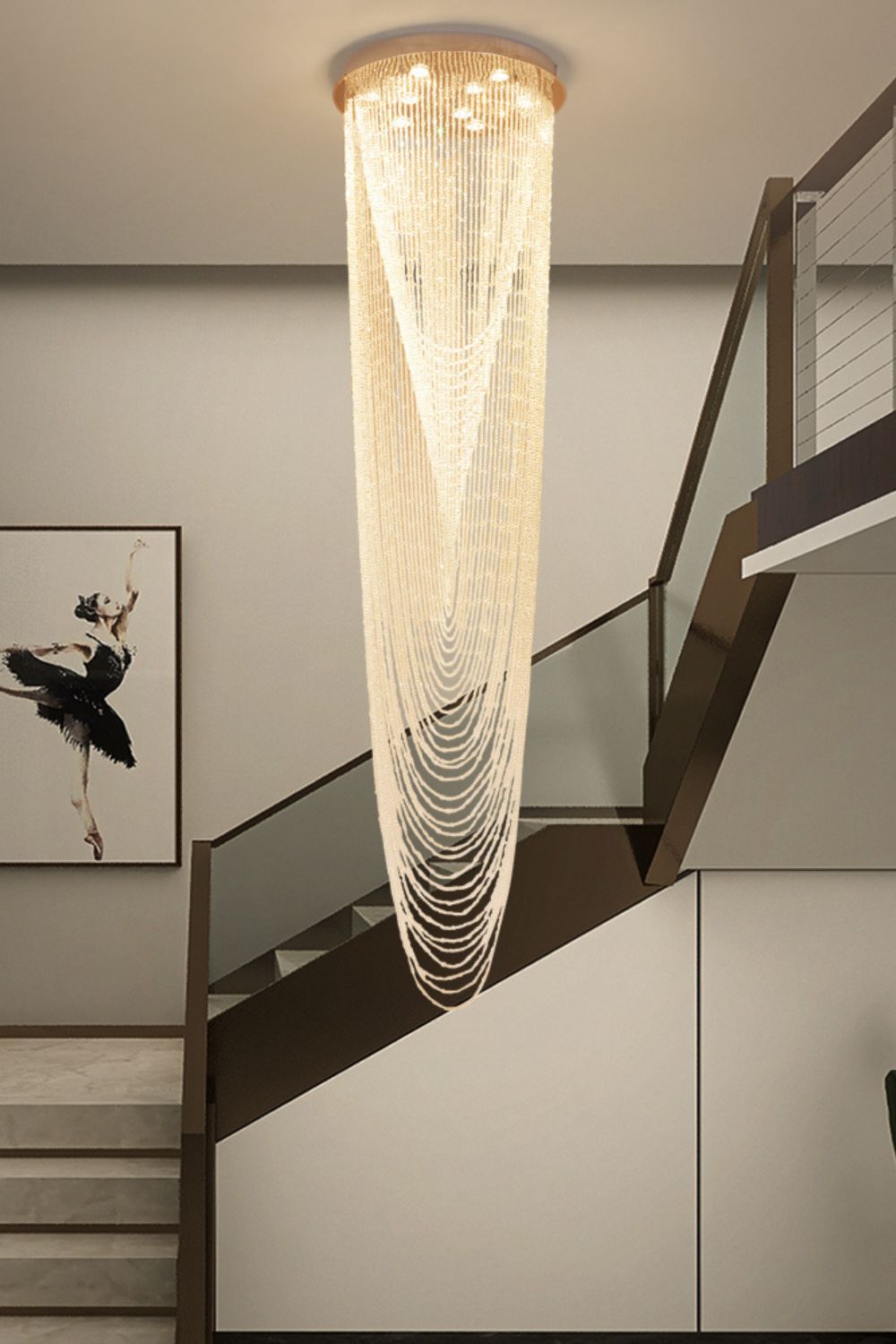 Waterfall Beaded Curtain Crystal Chandelier - SamuLighting