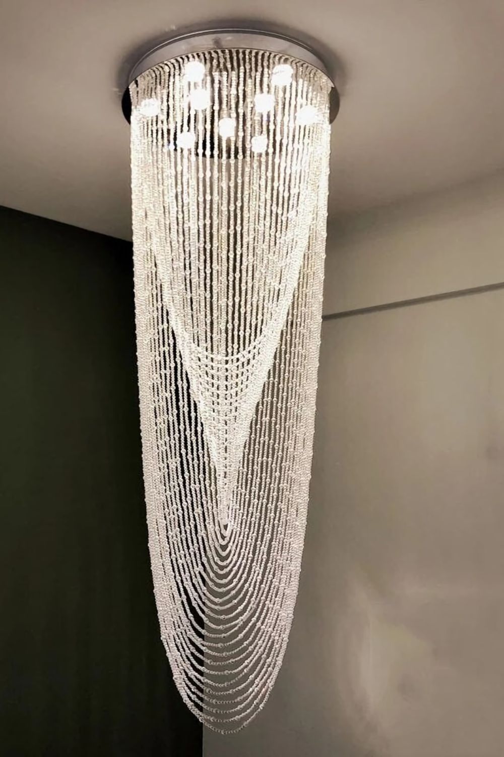 Waterfall Beaded Curtain Crystal Chandelier - SamuLighting