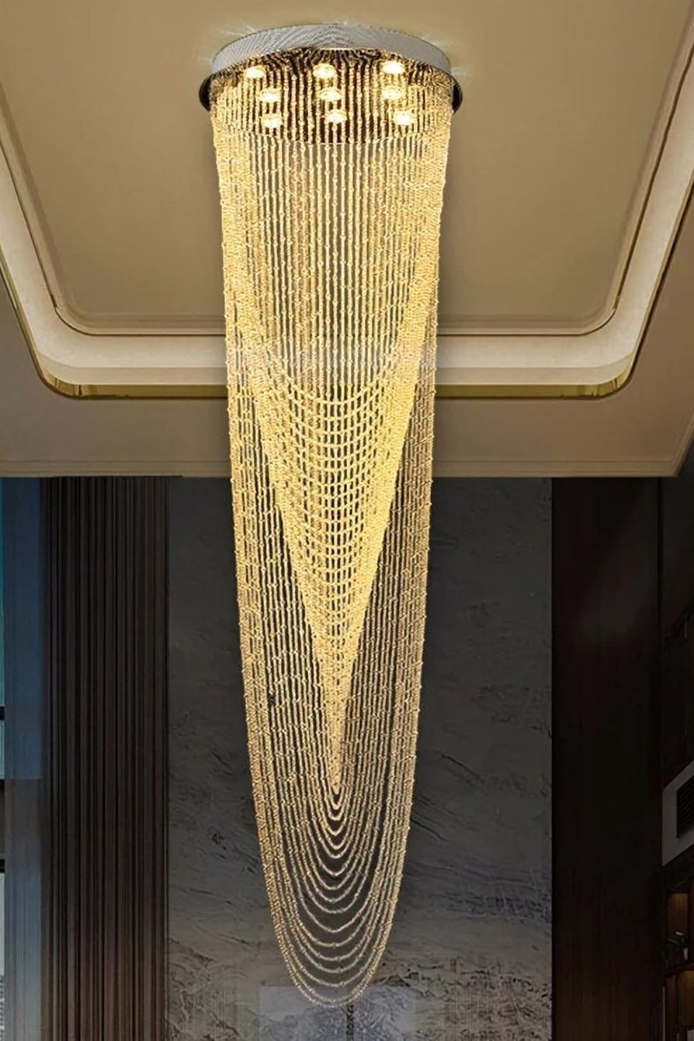 Waterfall Beaded Curtain Crystal Chandelier - SamuLighting