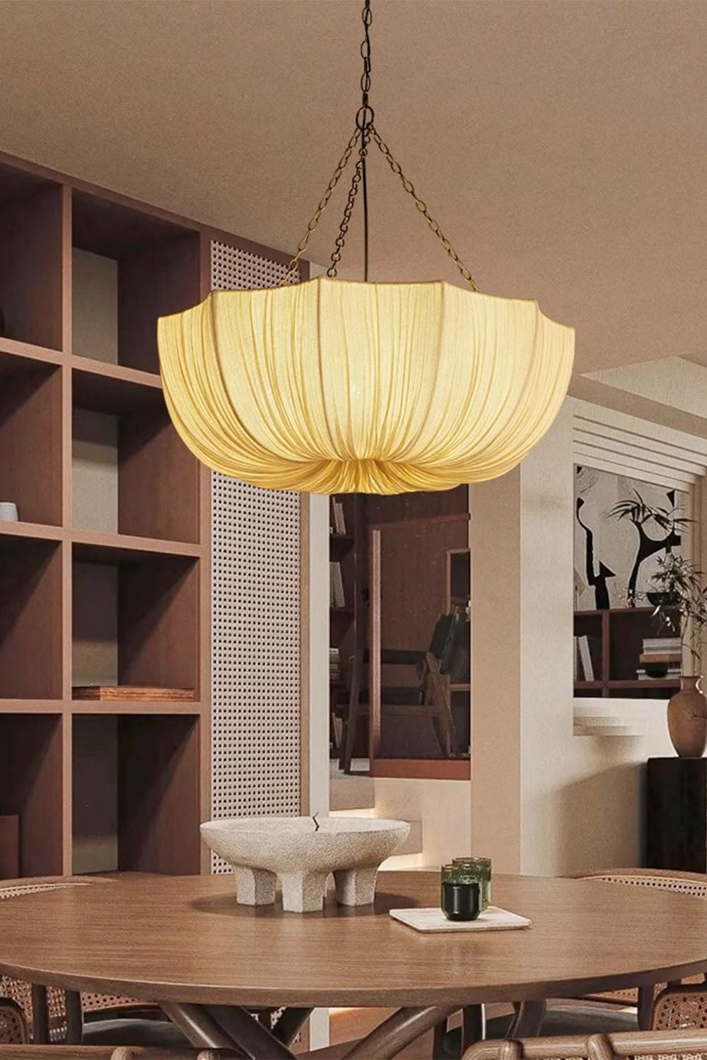 Wave Pleated Fabric Chandelier