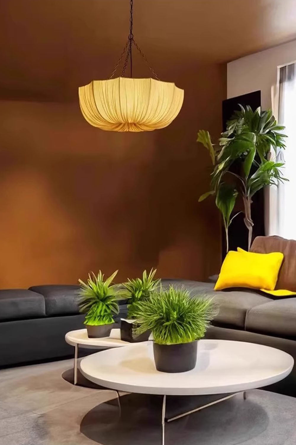 Wave Pleated Fabric Chandelier