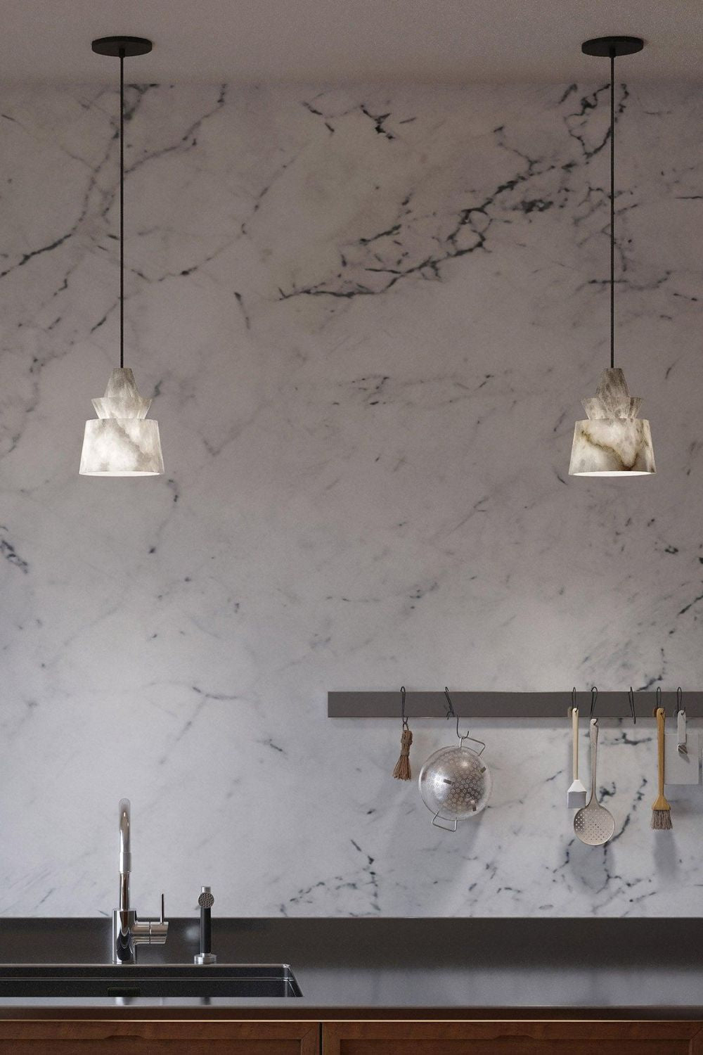 White Alabaster Pendant Light - SamuLighting