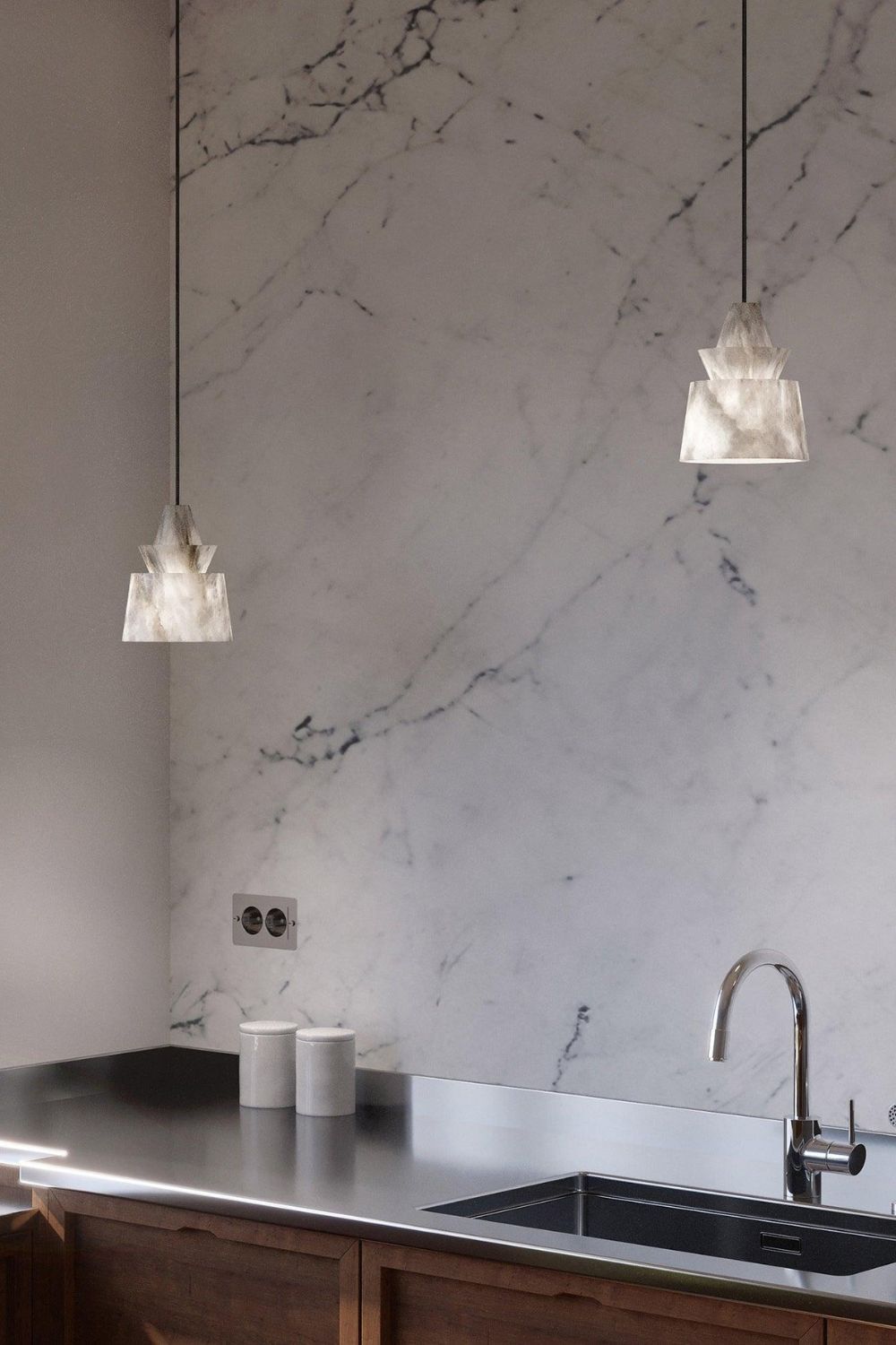 White Alabaster Pendant Light - SamuLighting