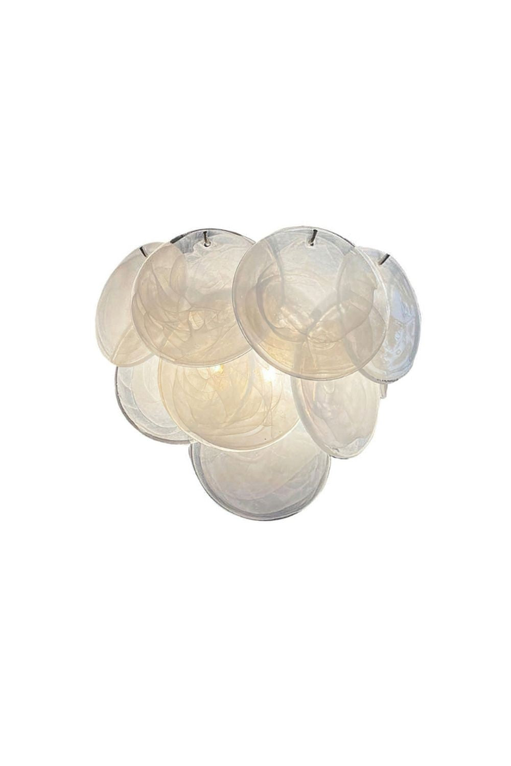 White Murano Disc Glass Wall Sconce