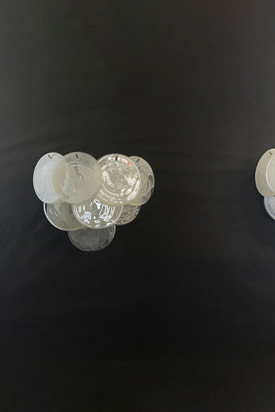 White Murano Disc Glass Wall Sconce