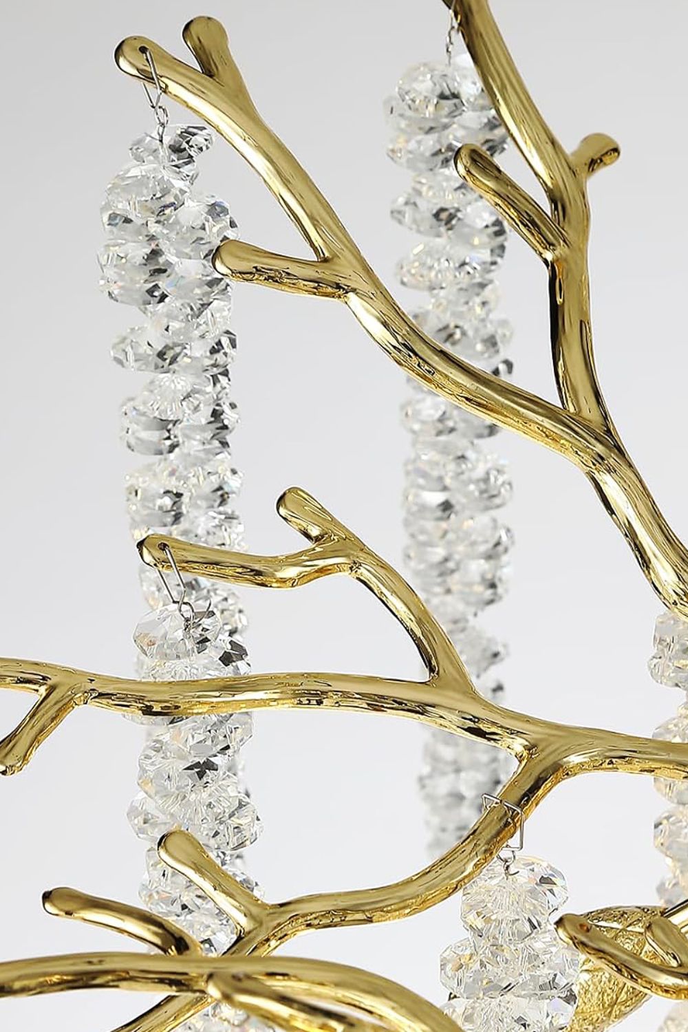 Wisteria Flower  Golden Branch Crystal Chandelier