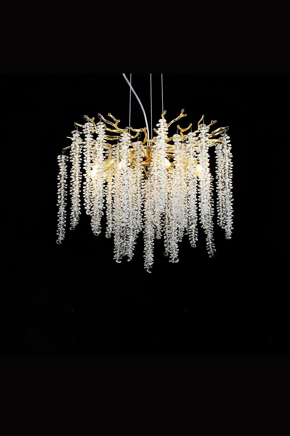 Wisteria Flower  Golden Branch Crystal Chandelier