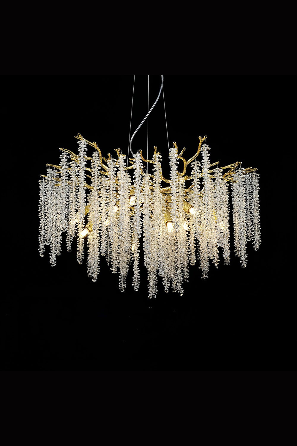 Wisteria Flower  Golden Branch Crystal Chandelier