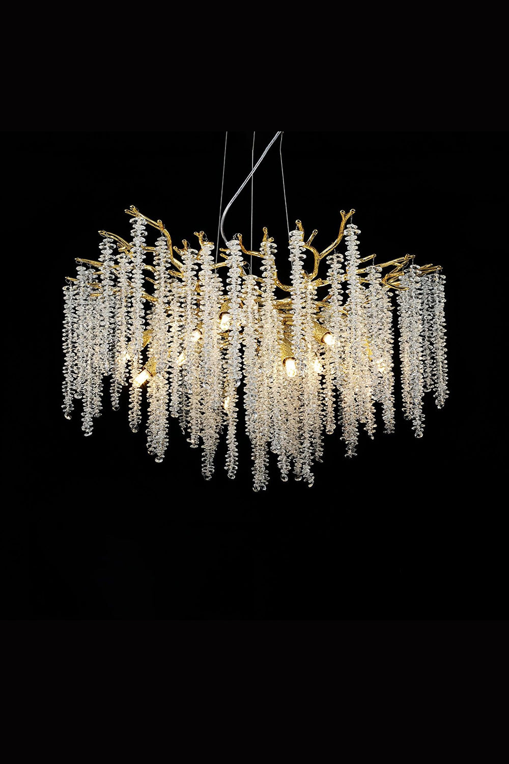Wisteria Flower  Golden Branch Crystal Chandelier