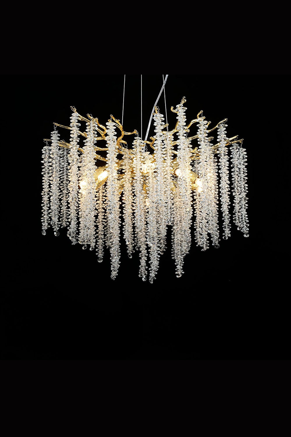 Wisteria Flower  Golden Branch Crystal Chandelier