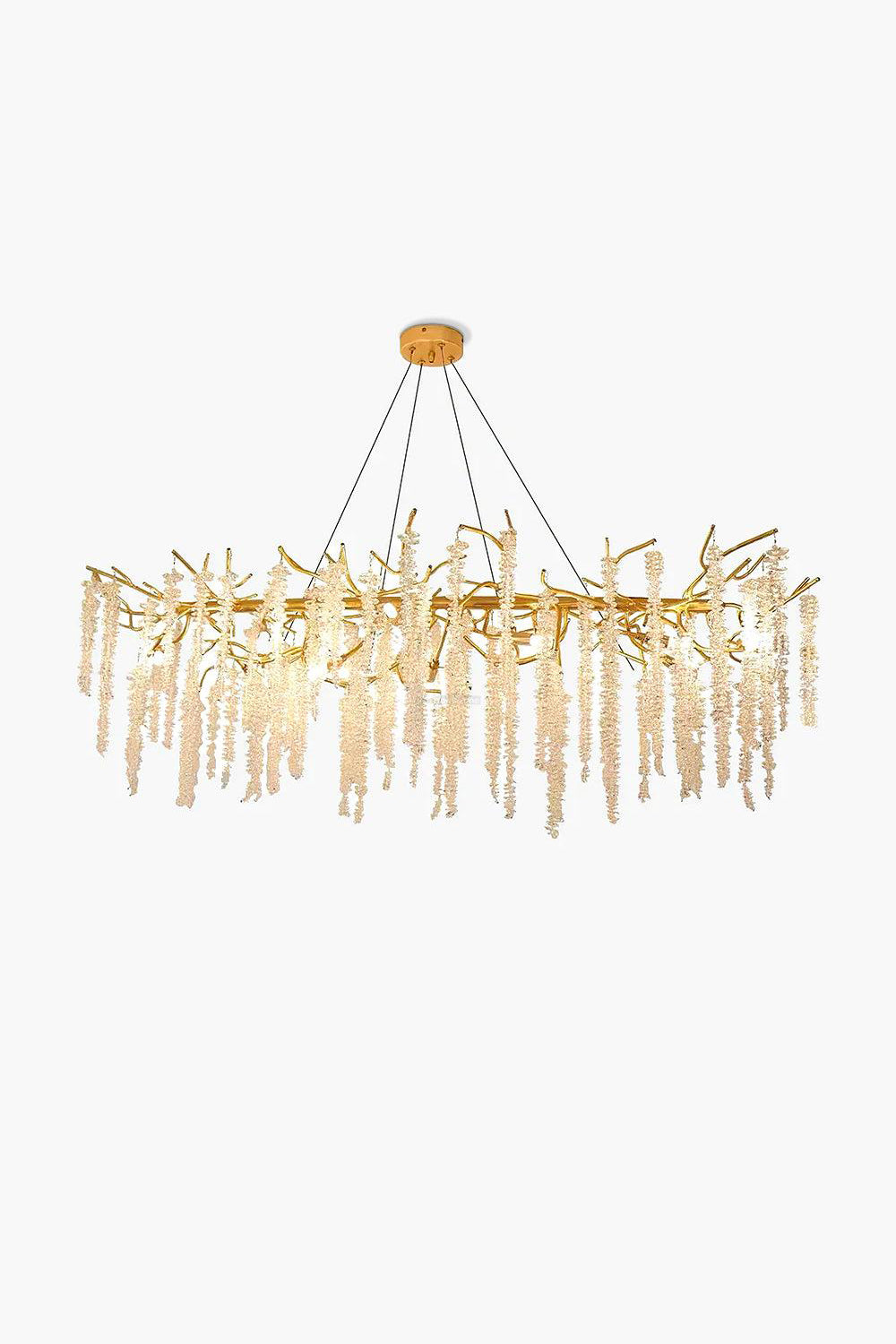 Wisteria Flower  Golden Branch Crystal Chandelier