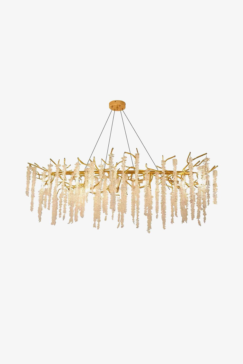 Wisteria Flower  Golden Branch Crystal Chandelier