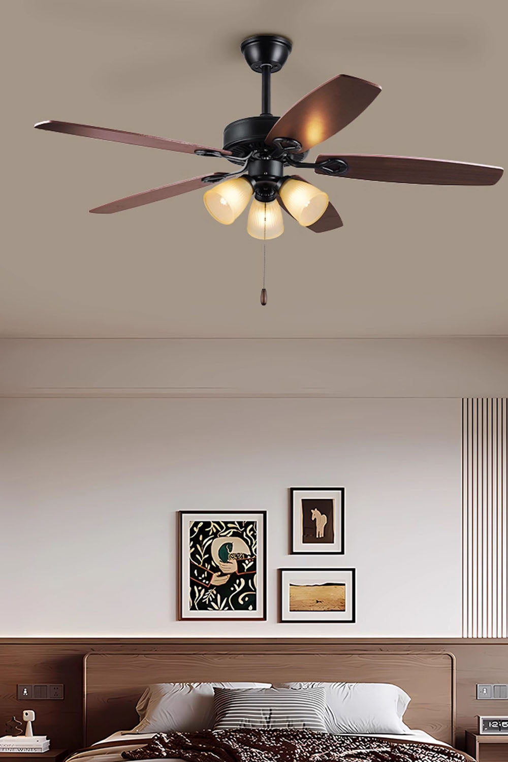 Leaf Cup Shaped Ceiling Fan Chandelier