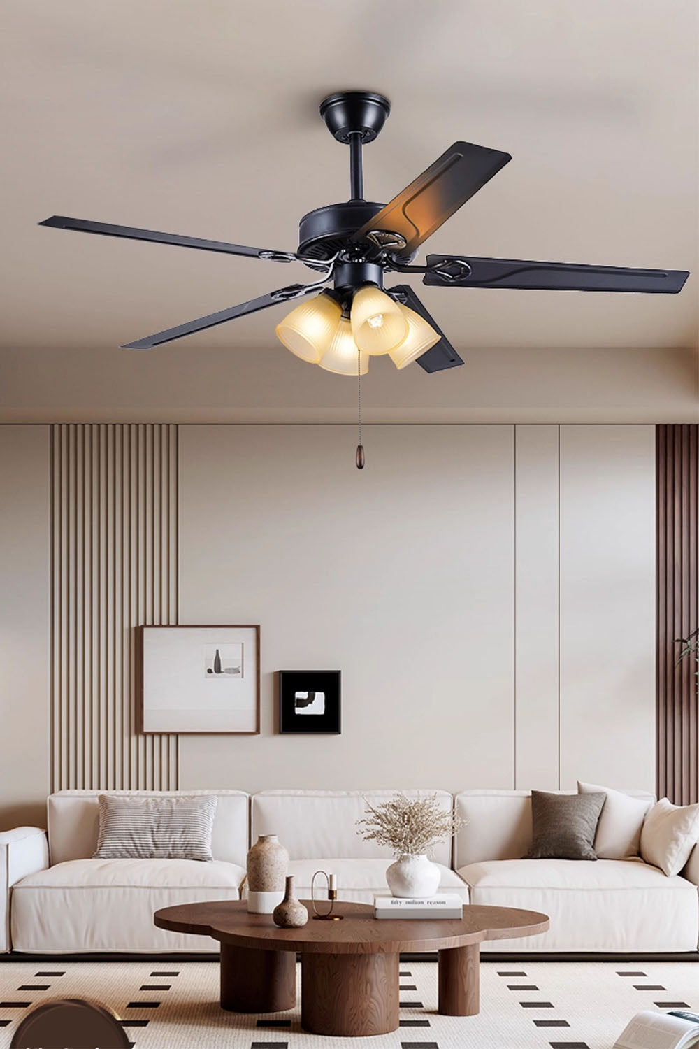 Leaf Cup Shaped Ceiling Fan Chandelier