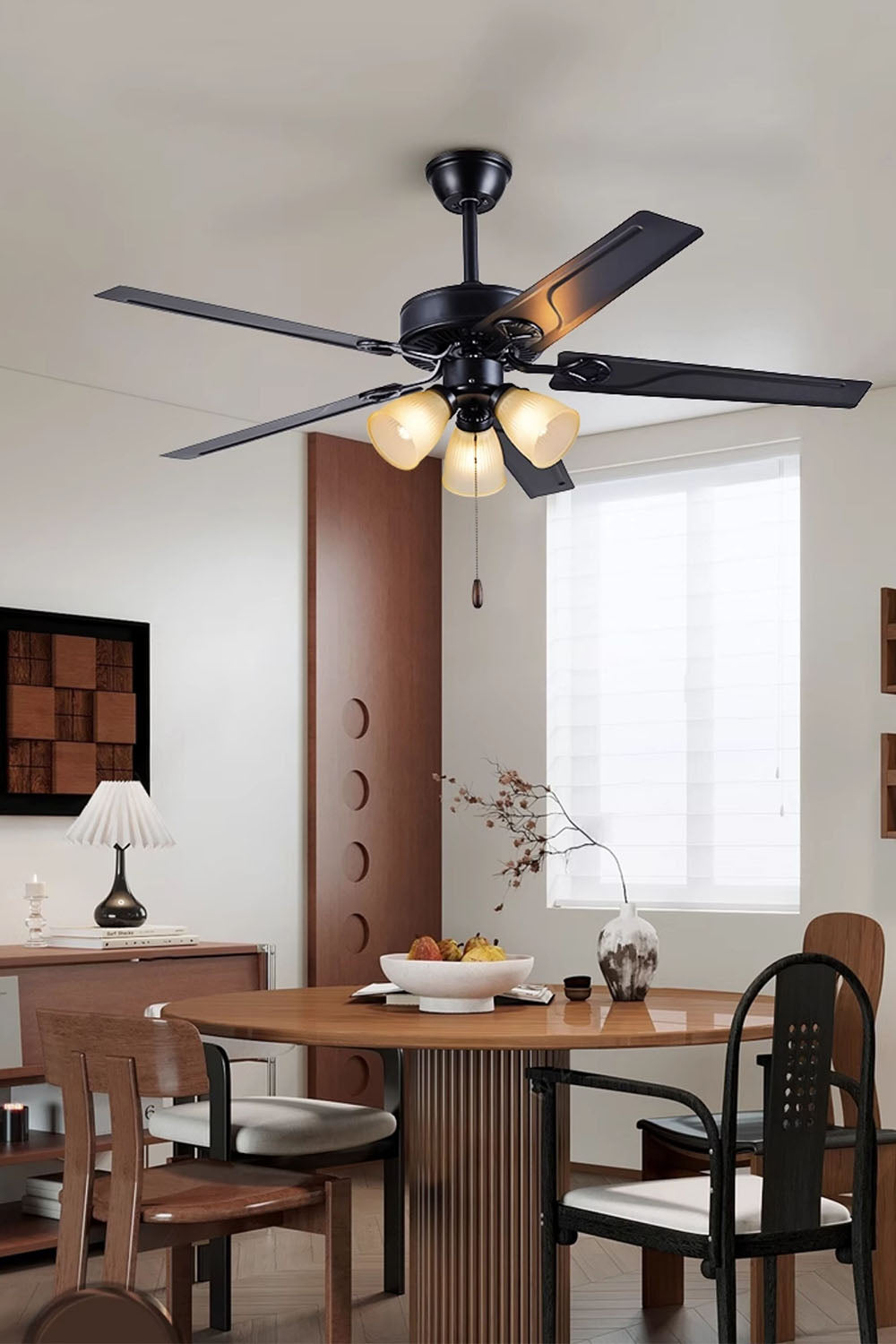 Leaf Cup Shaped Ceiling Fan Chandelier