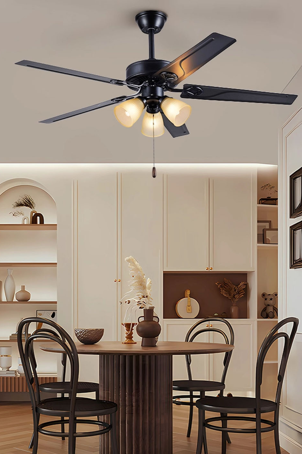 Leaf Cup Shaped Ceiling Fan Chandelier