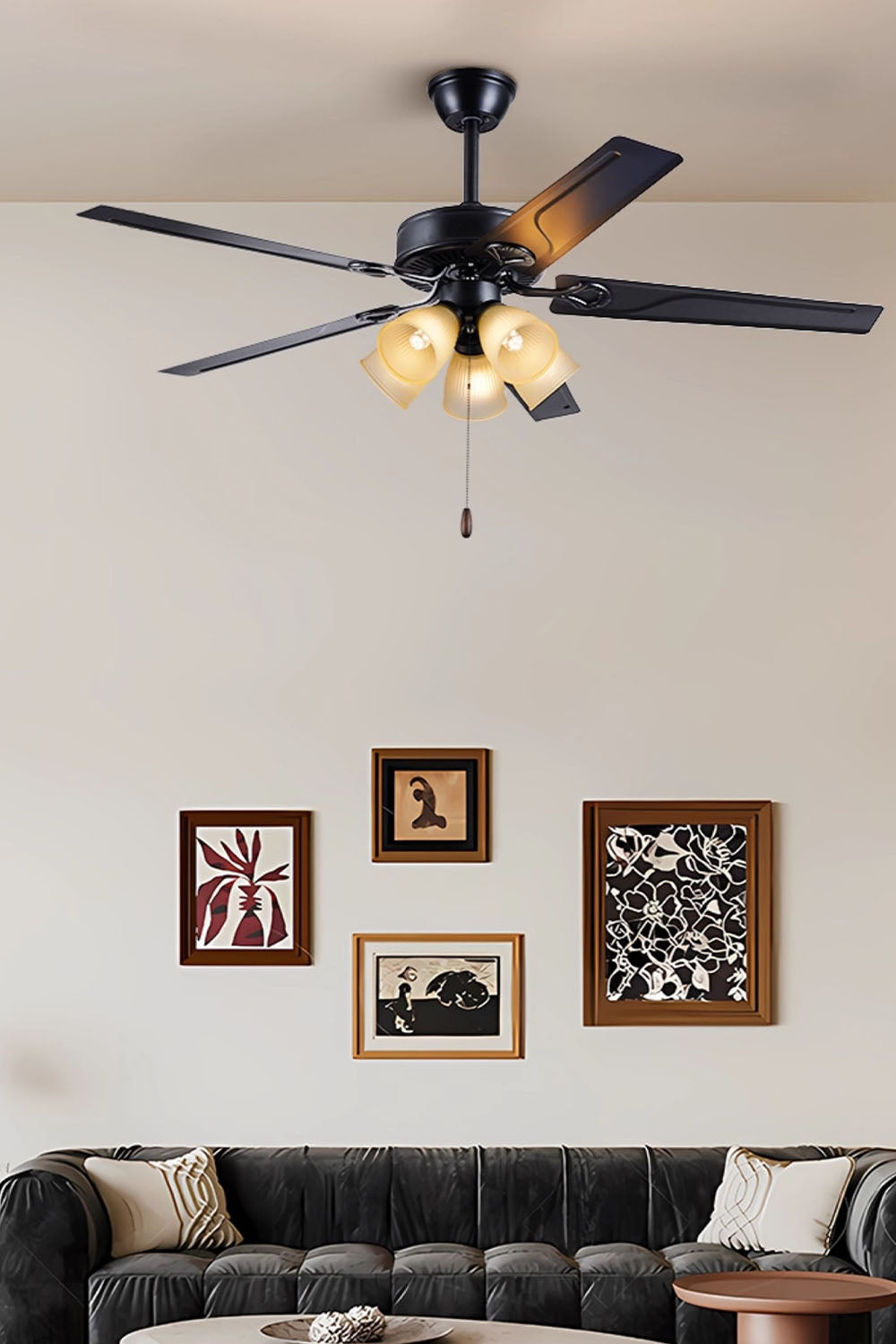 Leaf Cup Shaped Ceiling Fan Chandelier