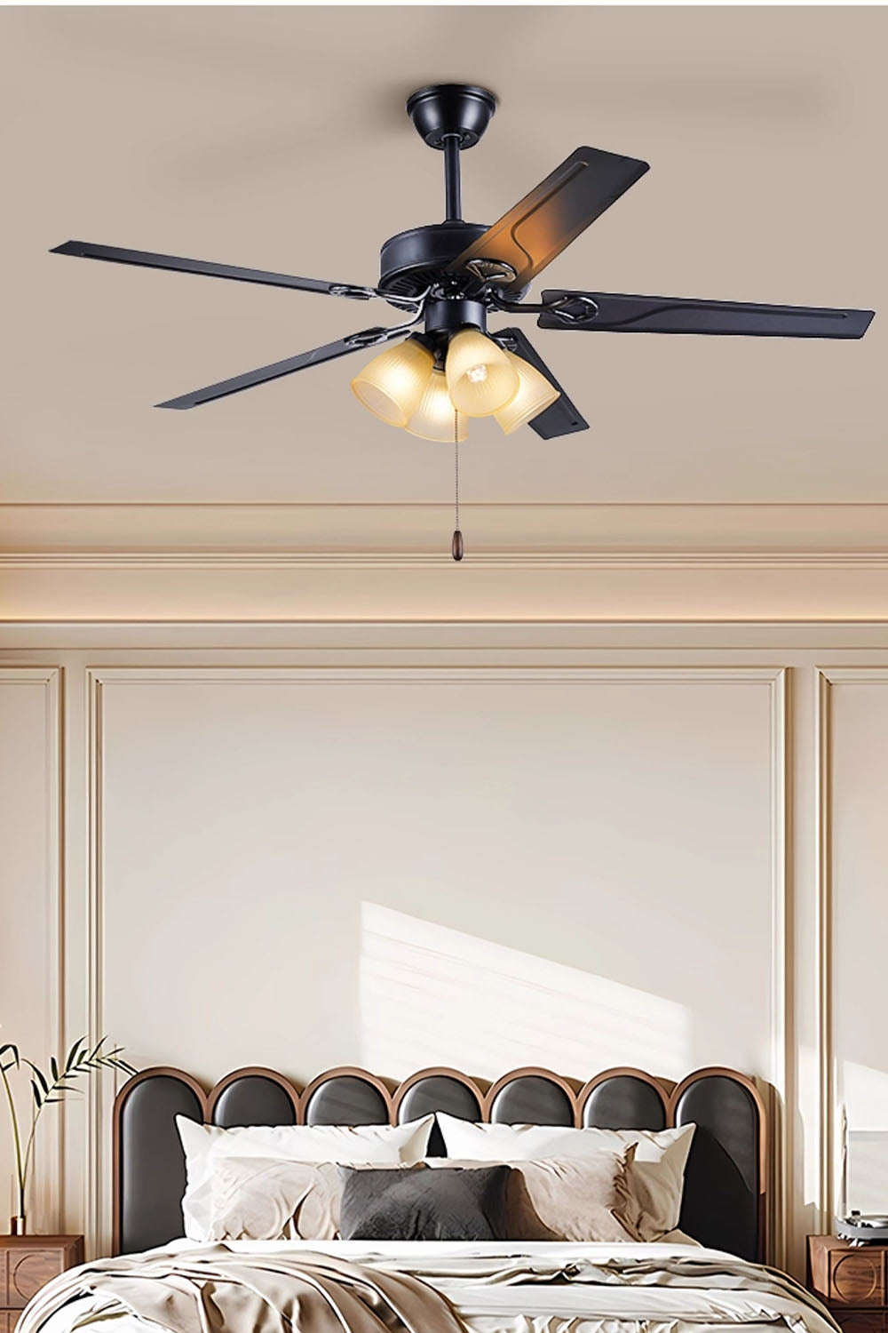 Leaf Cup Shaped Ceiling Fan Chandelier