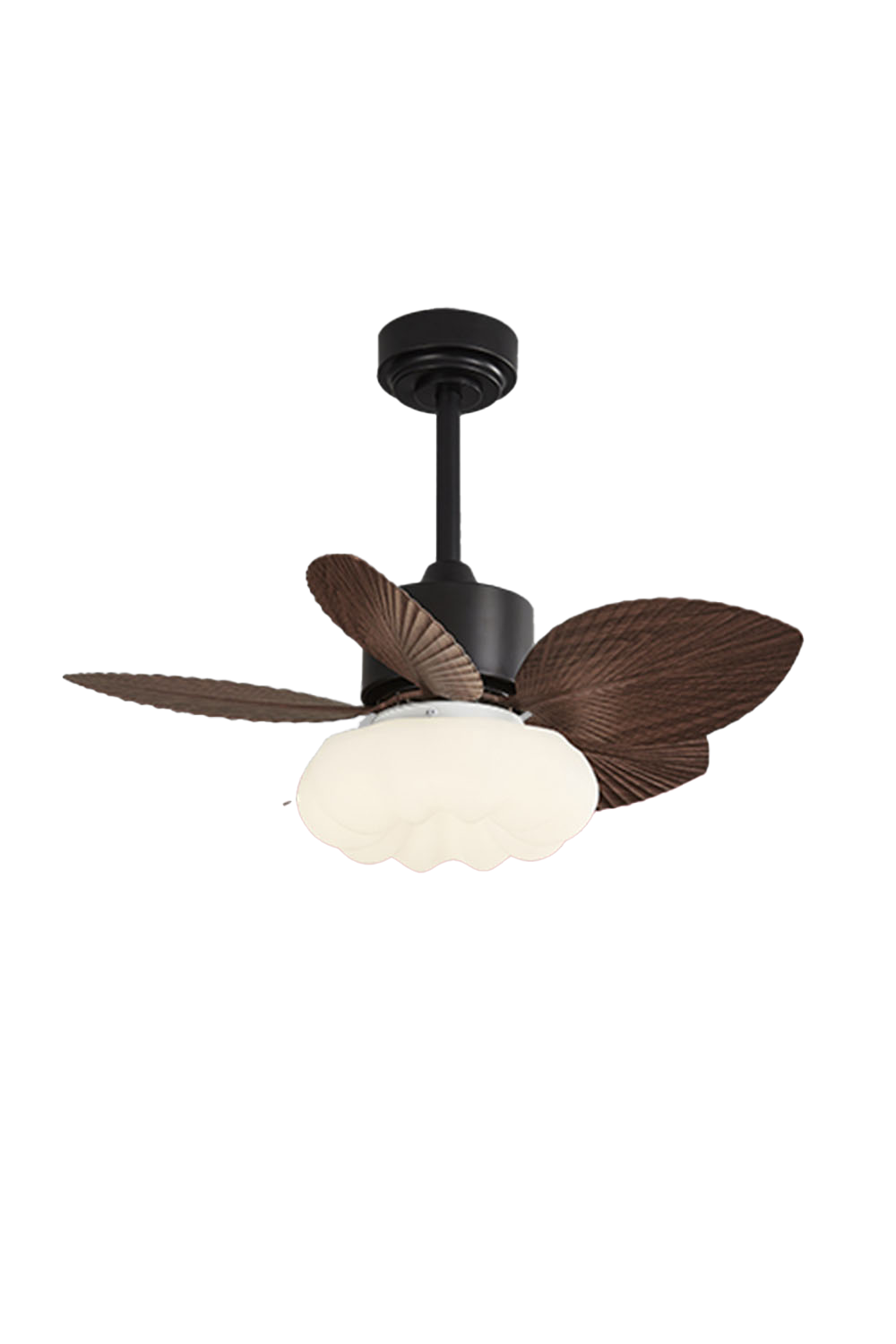 Wood Leaf Fringe Fan Chandelier