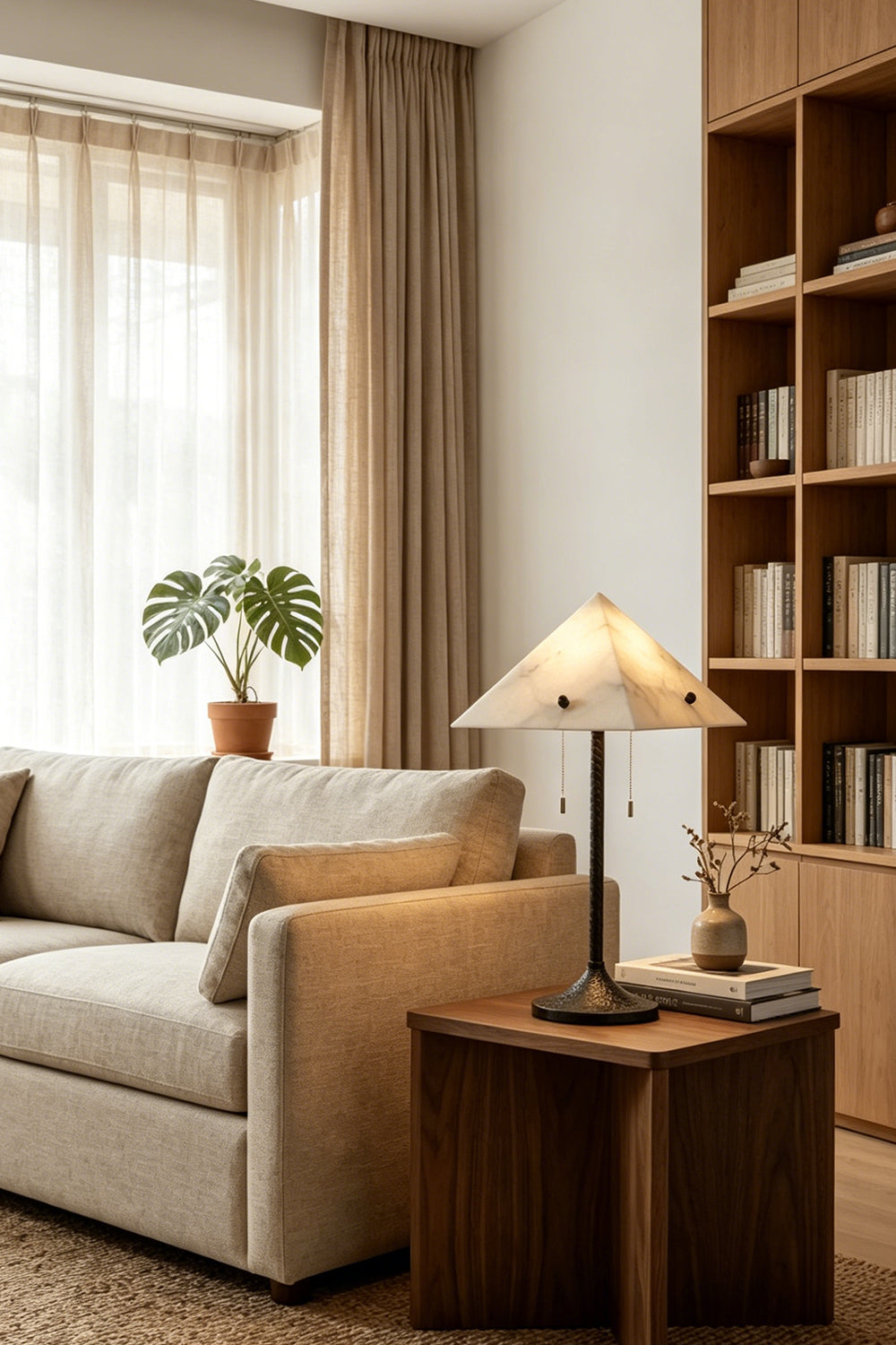 Zenith Alabaster Prism Lamp for Living room | Samu  Lamp

