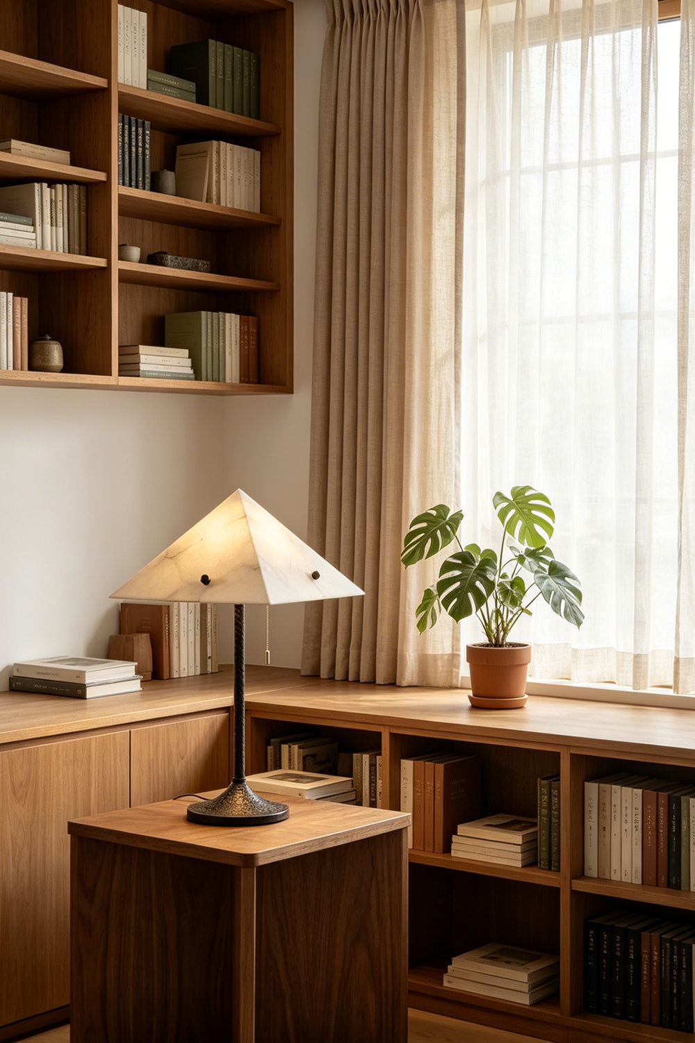 Zenith Alabaster Prism Lamp for Den/Study | Samu  Lamp
