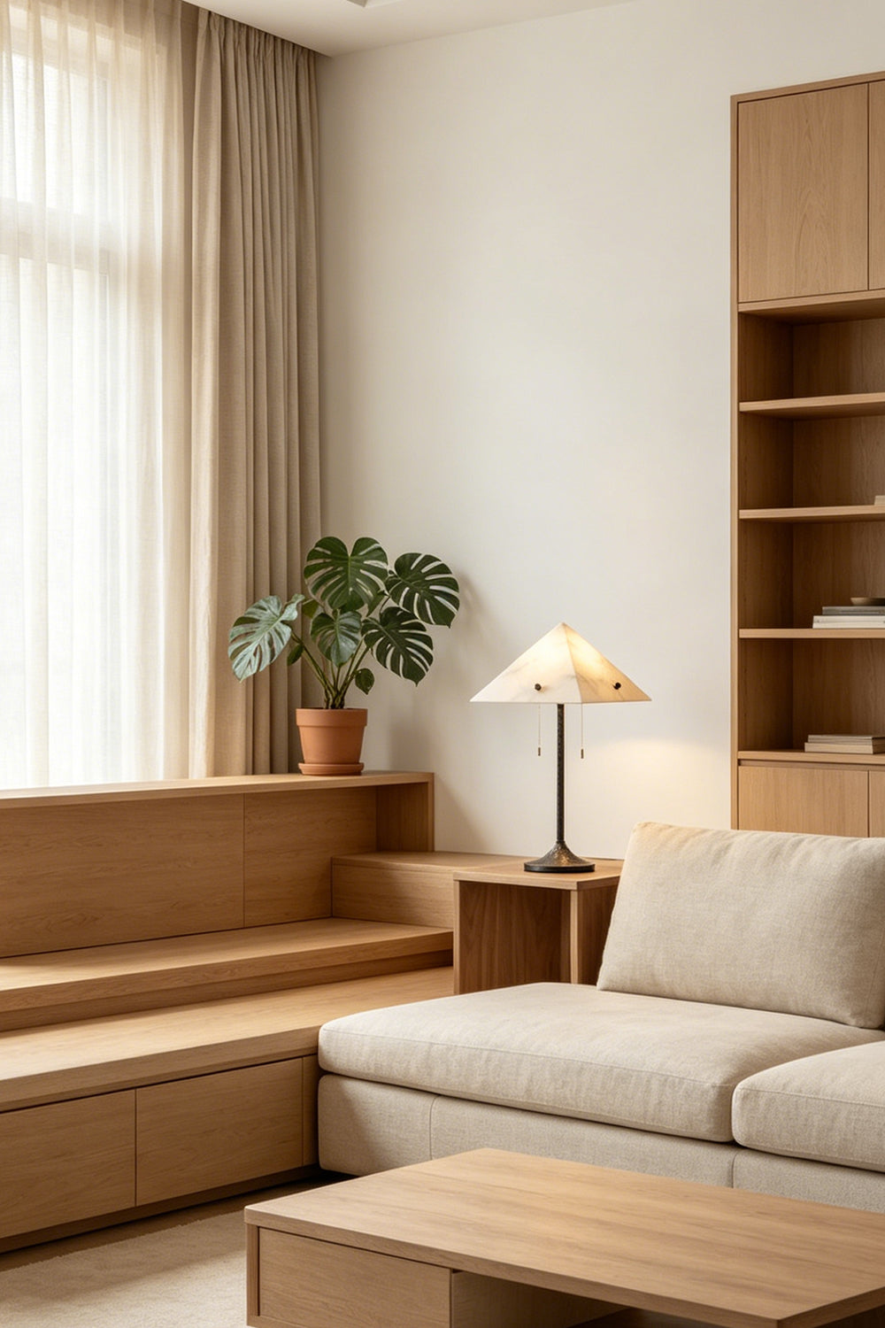 Zenith Alabaster Prism Lamp for Living room | Samu  Lamp
